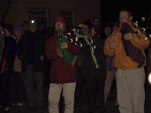 New Year 2002 Dooagh Pipe Band