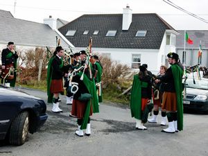 St. Patrick's Day 2011 Dooagh Pipe Band