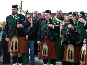 St. Patrick's Day 2011 Dooagh Pipe Band